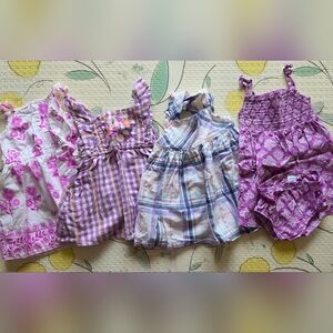Baby Girl 18 Months Dresses Bundle Purple Lot Cotton Summer Toddler Vacation